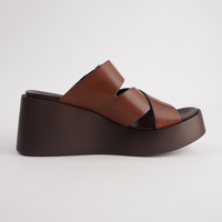 Aris Brandy Leather Wedges