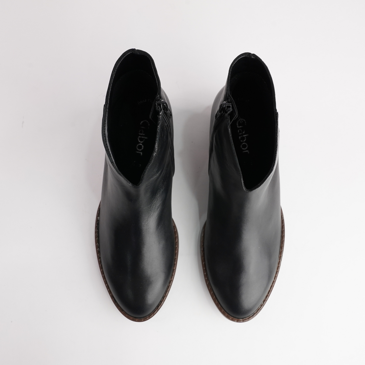 Jacky Black Leather Ankle Boots