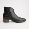 Jacky Black Leather Ankle Boots