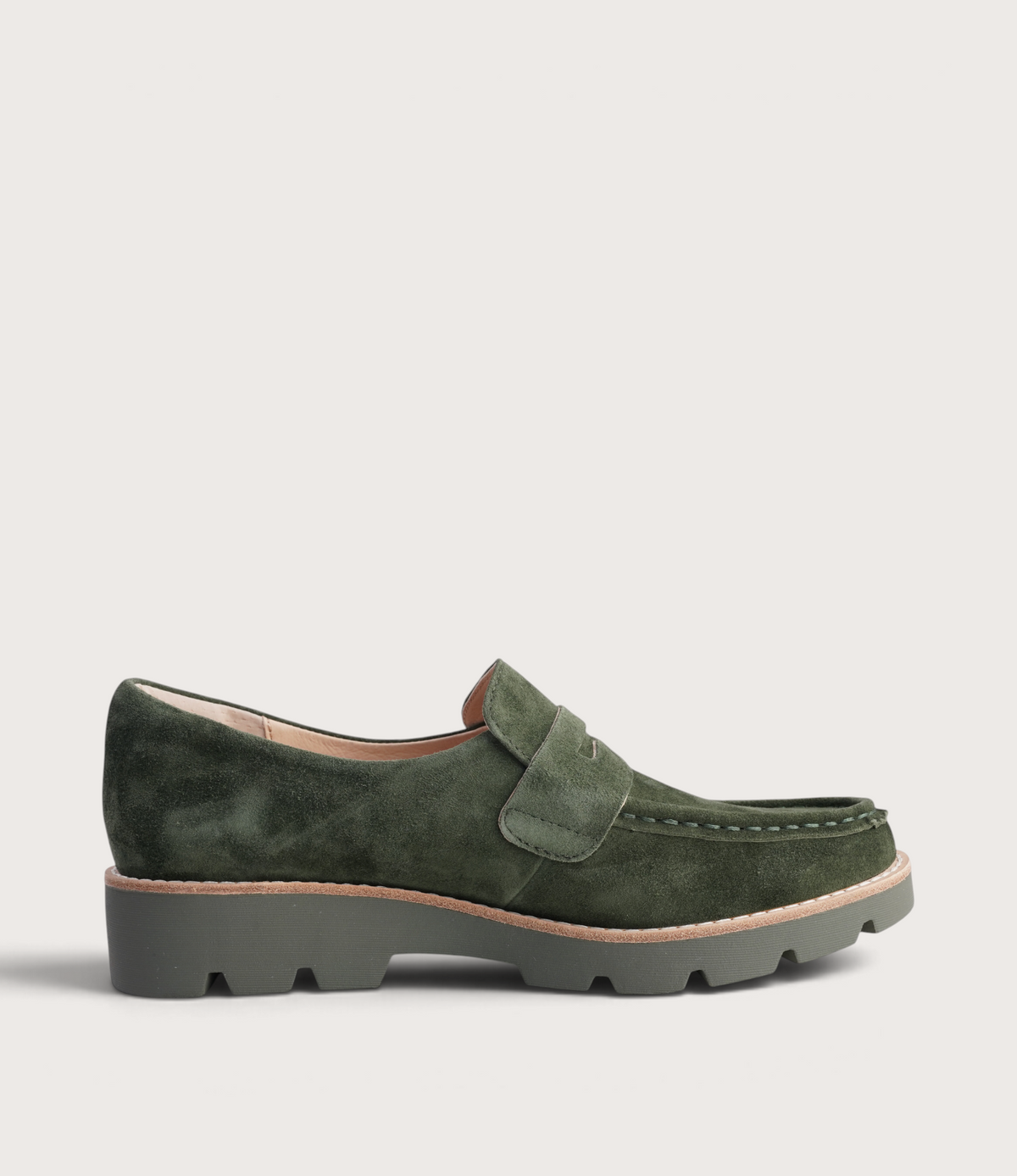 Dorte Olive Suede/ Olive Sole Loafers
