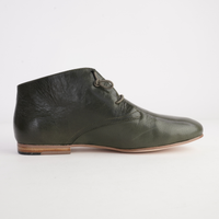 Ujala Olive Polish Leather Flats - DJANGO AND JULIETTE | Shouz