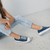 Gillers Blue Distress Denim/ Jewel Sneakers