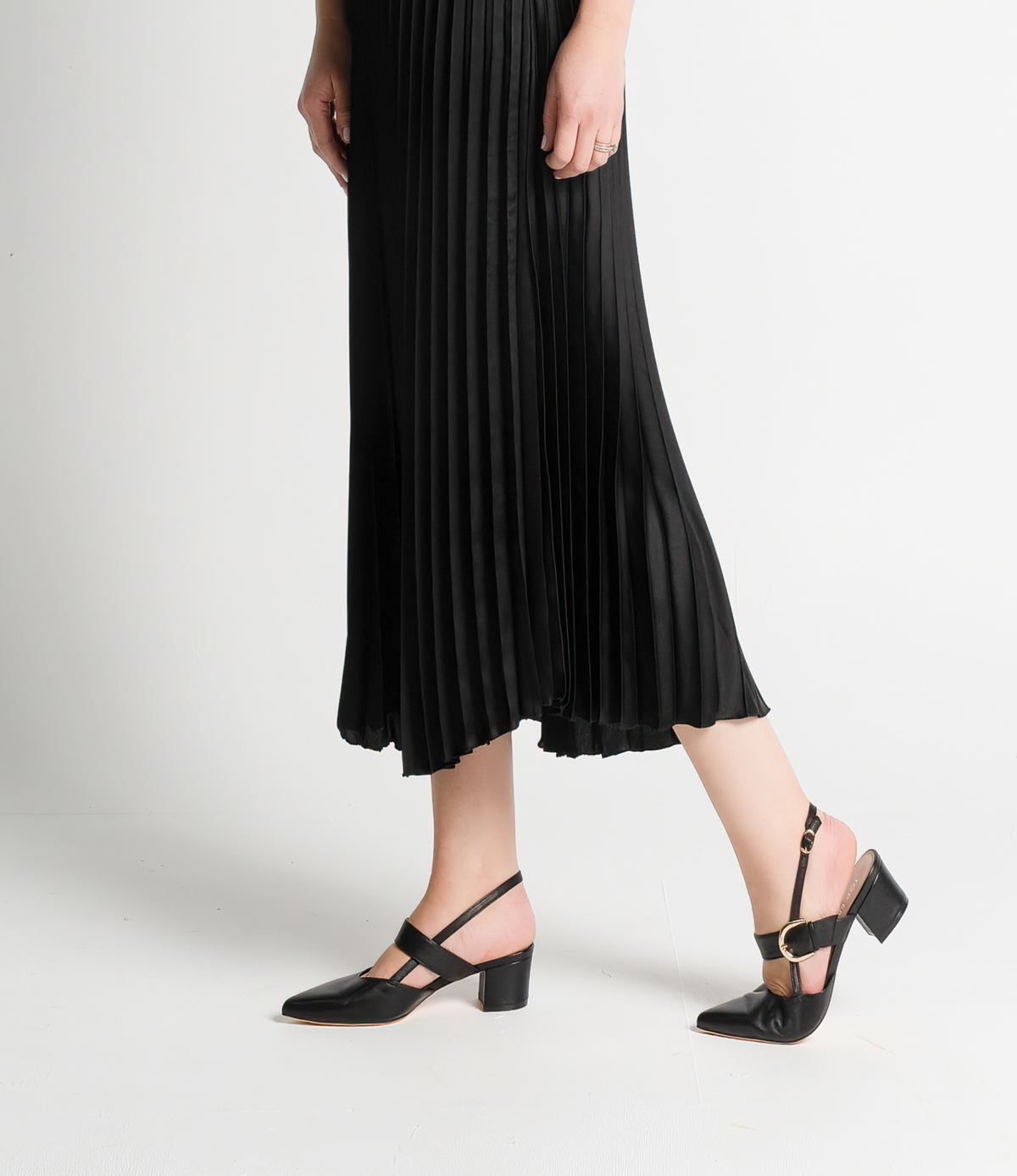 Asten Black Leather Heels - TOP END | Shouz