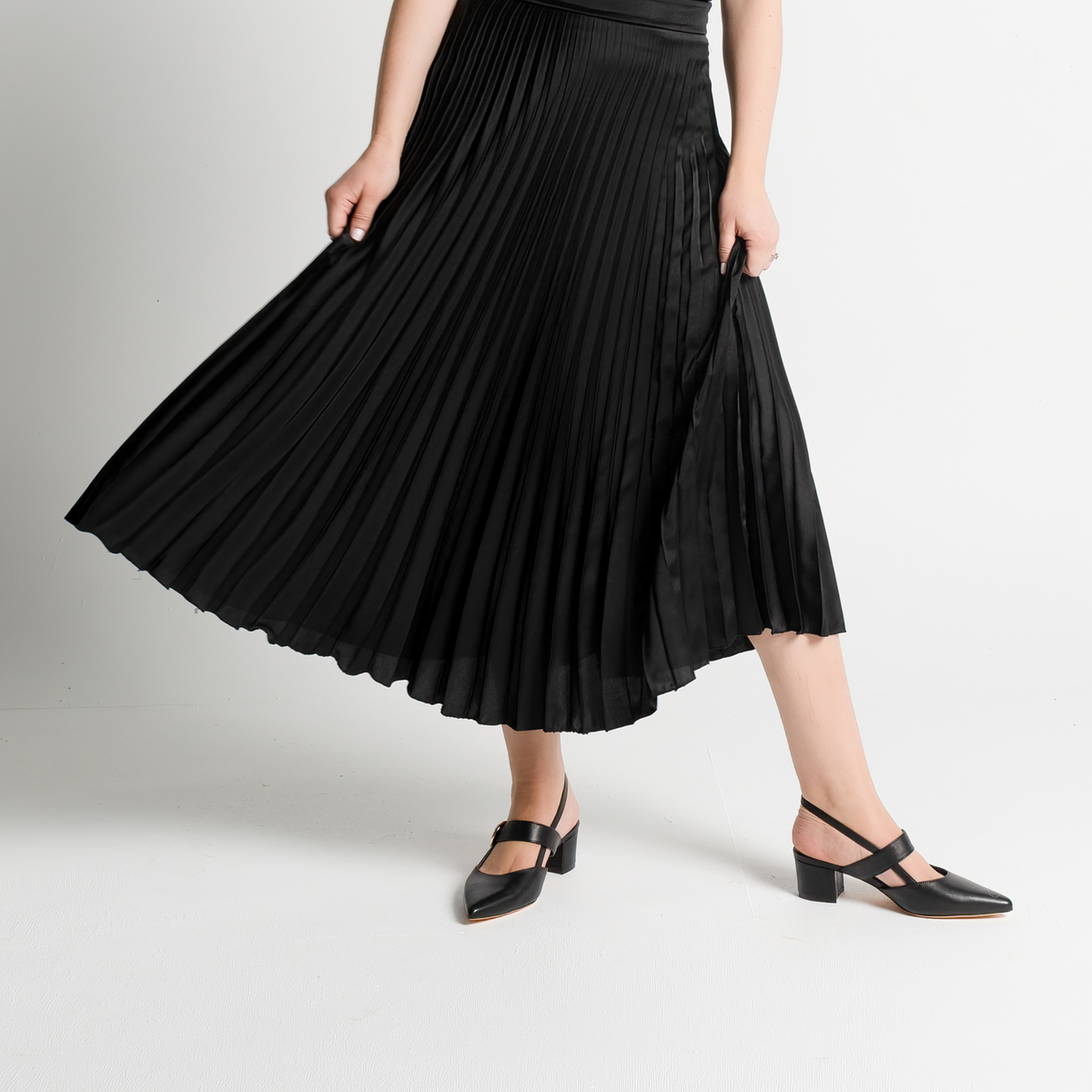 Asten Black Leather Heels - TOP END | Shouz