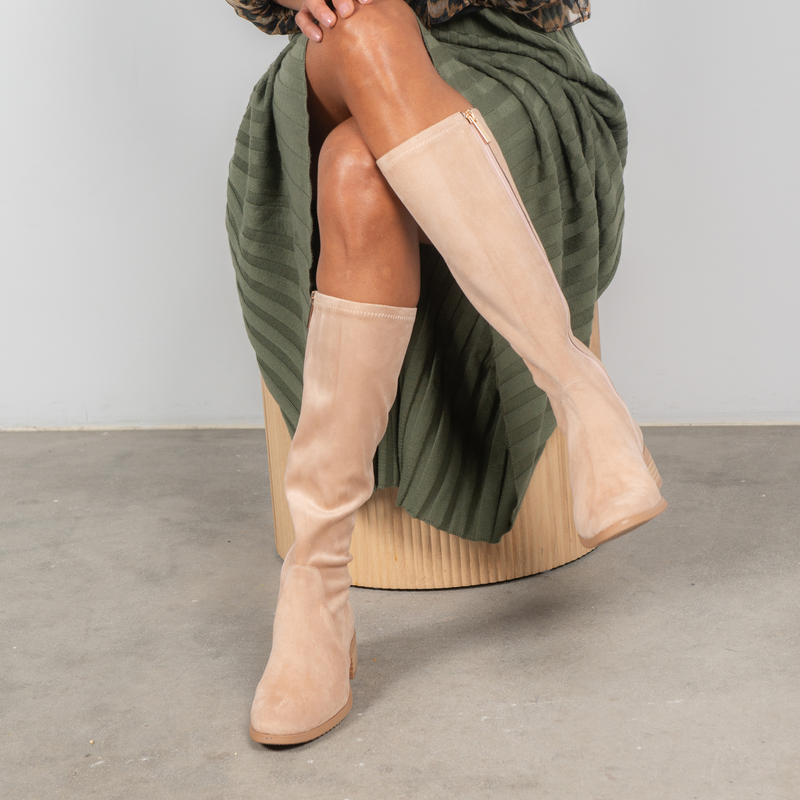 Timothie Latte Knee High Boots