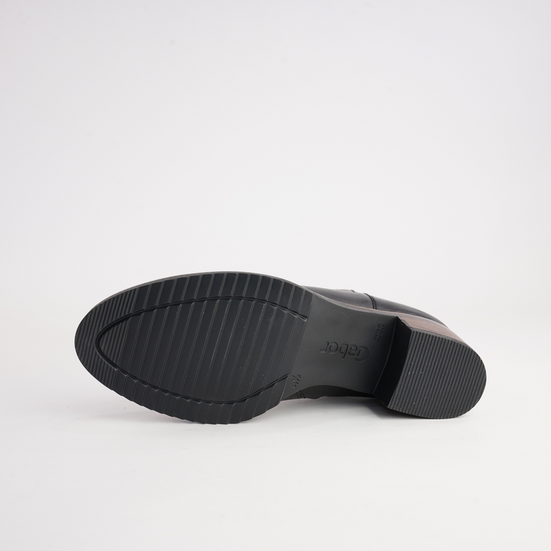 Jacky Black Leather Ankle Boots