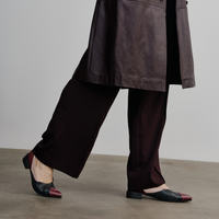 Emberta Burgundy/ Black Multi Leather Flats - DJANGO AND JULIETTE | Shouz
