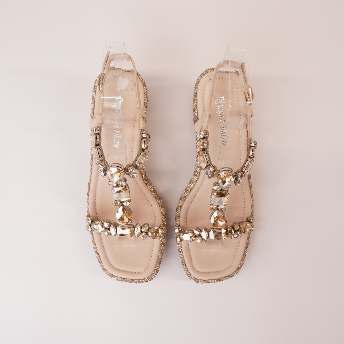 Vontey Latte Suede Wedge Sandals - DJANGO AND JULIETTE | Shouz