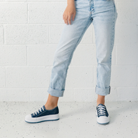 Gillers Blue Distress Denim/ Jewel Sneakers