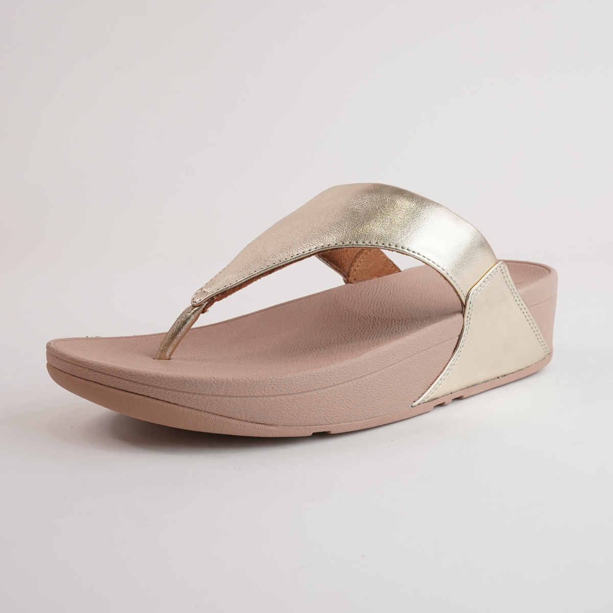 Lulu Leather Platino Gold Sandals - FITFLOP | Shouz