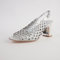Kruby Silver Shimmer Leather Heels