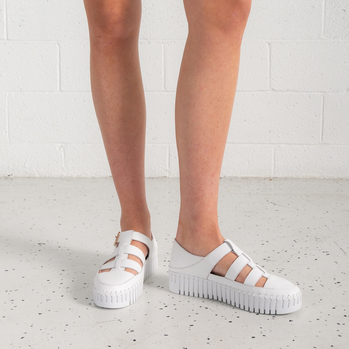 Baytown White Leather Sneakers