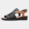 Madis Black/ Dark Tan Leather Sandals