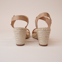 Gabigale Cappuccino Leather Espadrille Wedges