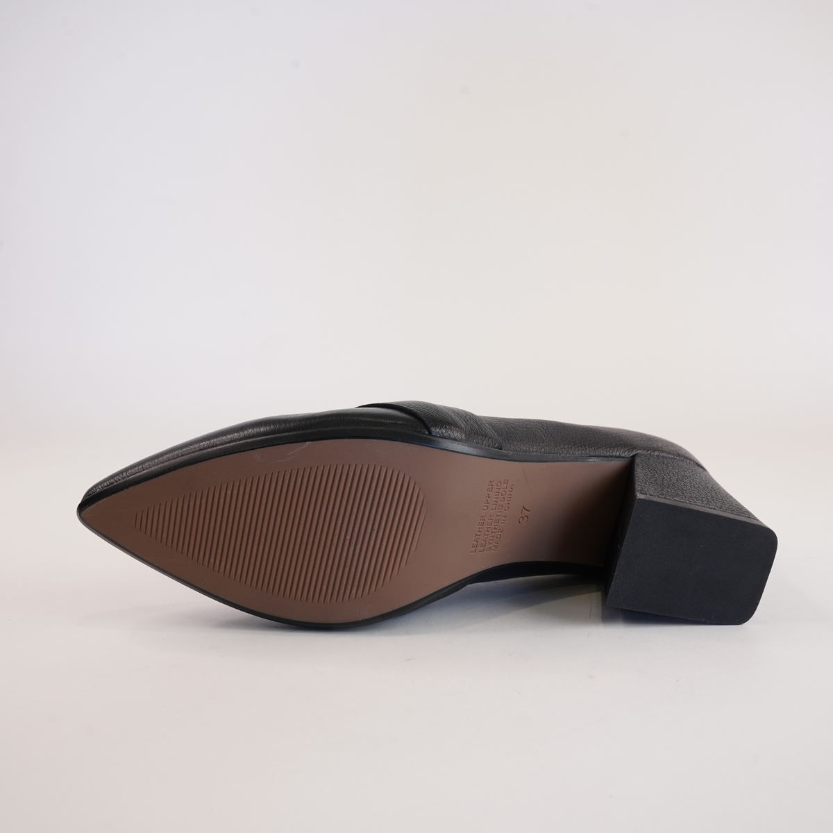 Moseles Blackleather Heeled Loafers