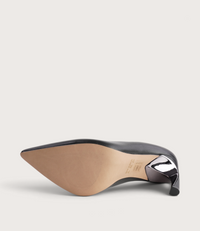 Xahara Black Leather Heels
