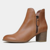 Shiannely Dark Tan Leather Ankle Boots