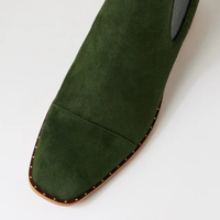 Forda Olive Suede/ Metallic Elastic Ankle Boots - DJANGO AND JULIETTE | Shouz