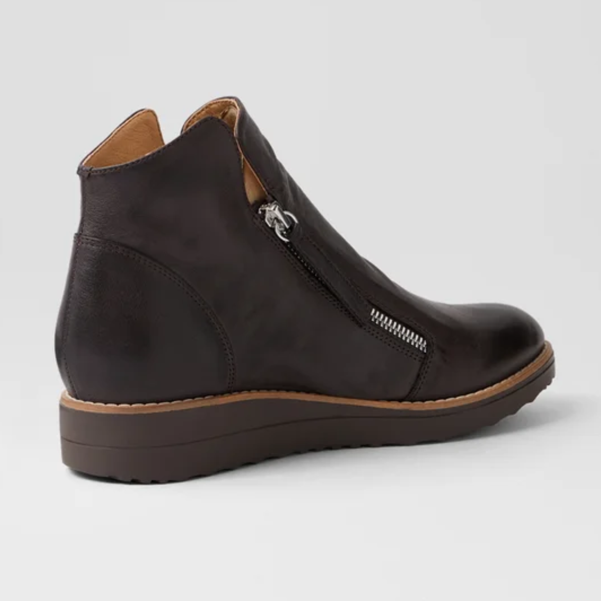Ohmy Choc Leather/ Choc Sole Ankle Boots - TOP END | Shouz