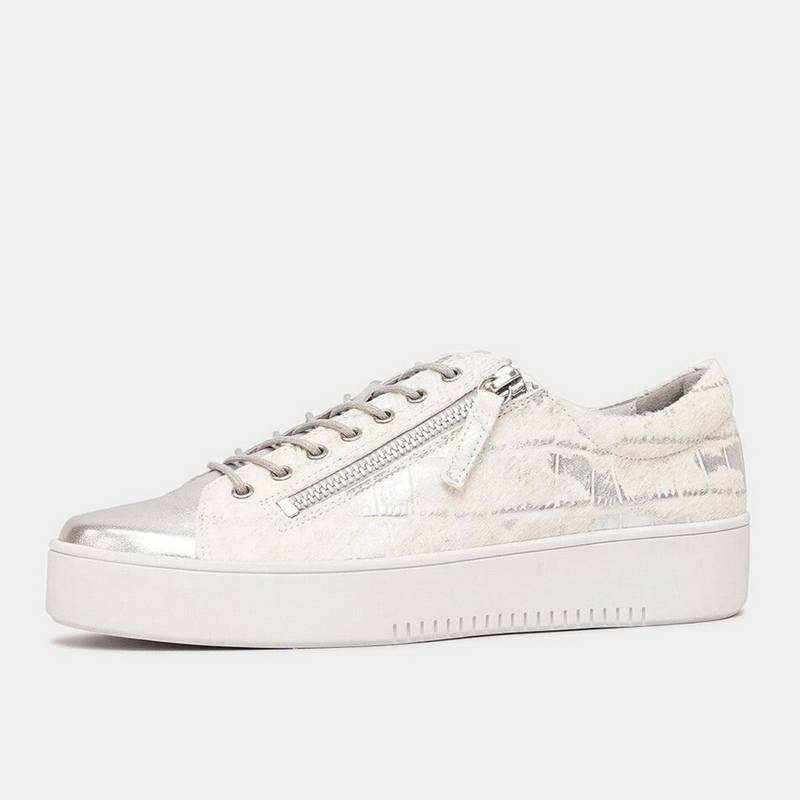 Laila Silver Leather Sneakers