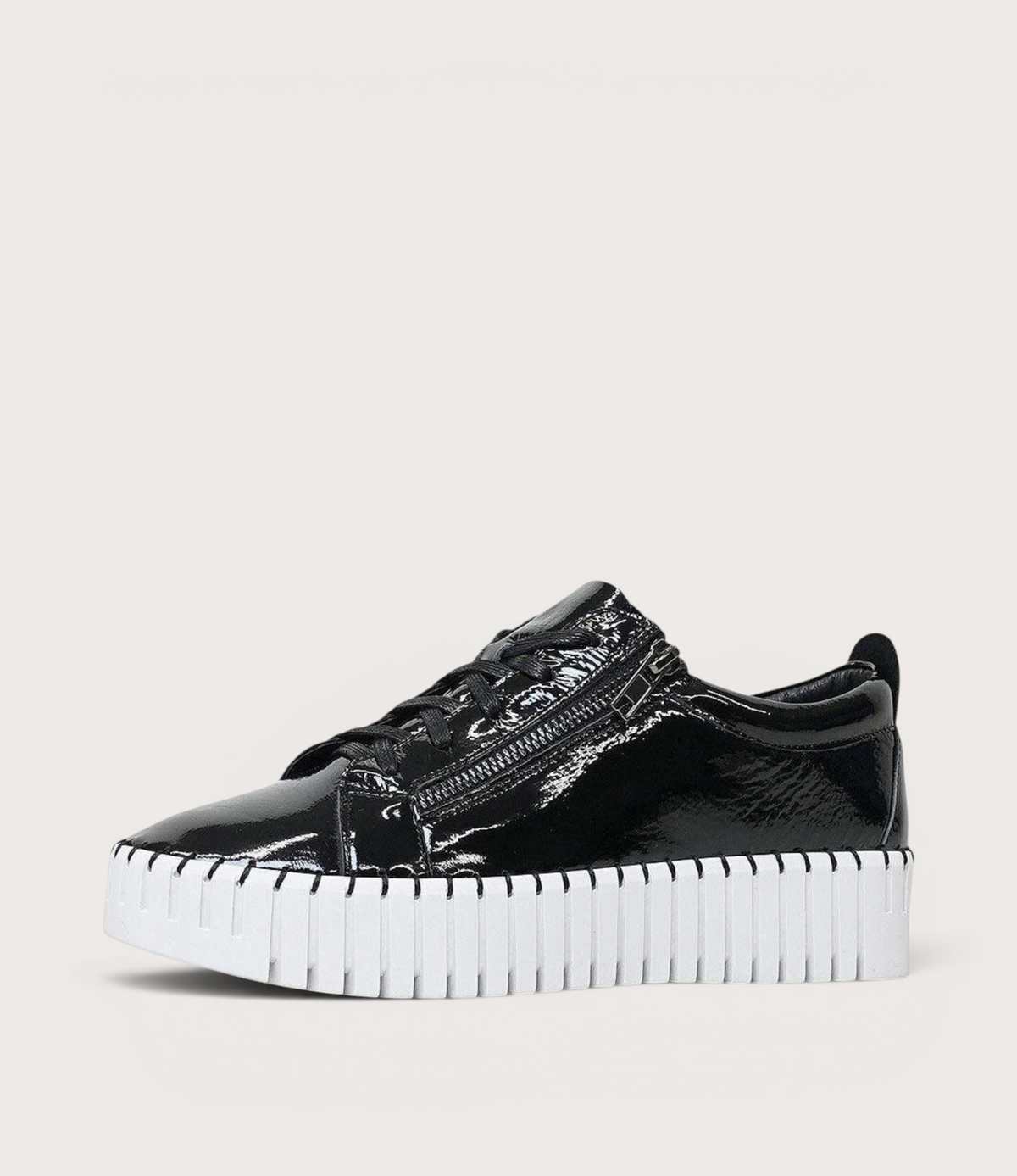 Bump Black Patent Leather Sneakers