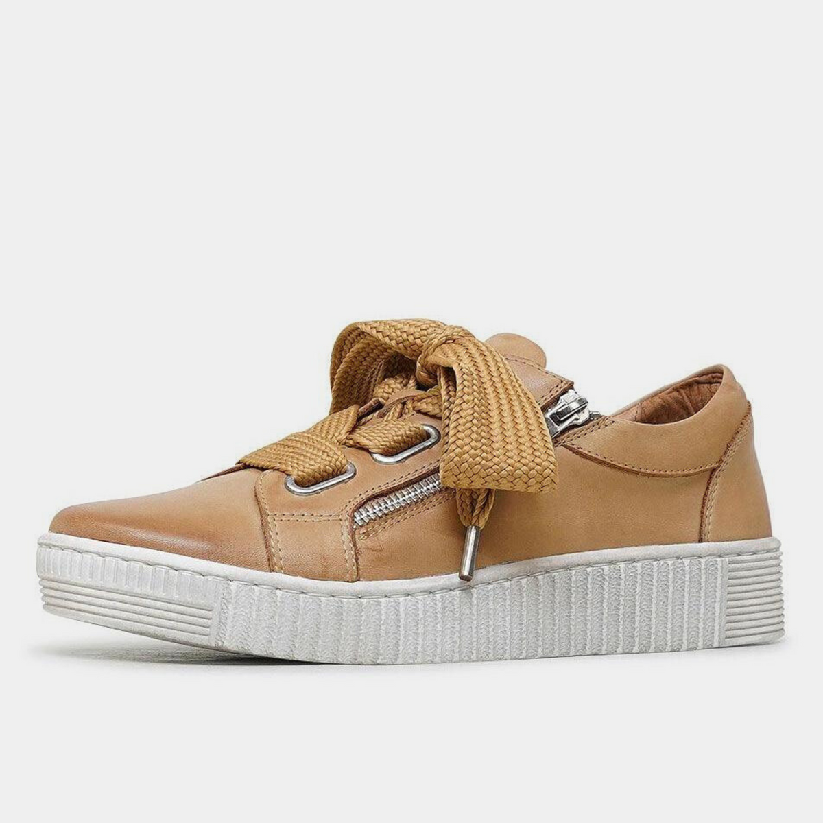 Jovi Tan Leather Sneakers - EOS FOOTWEAR | Shouz