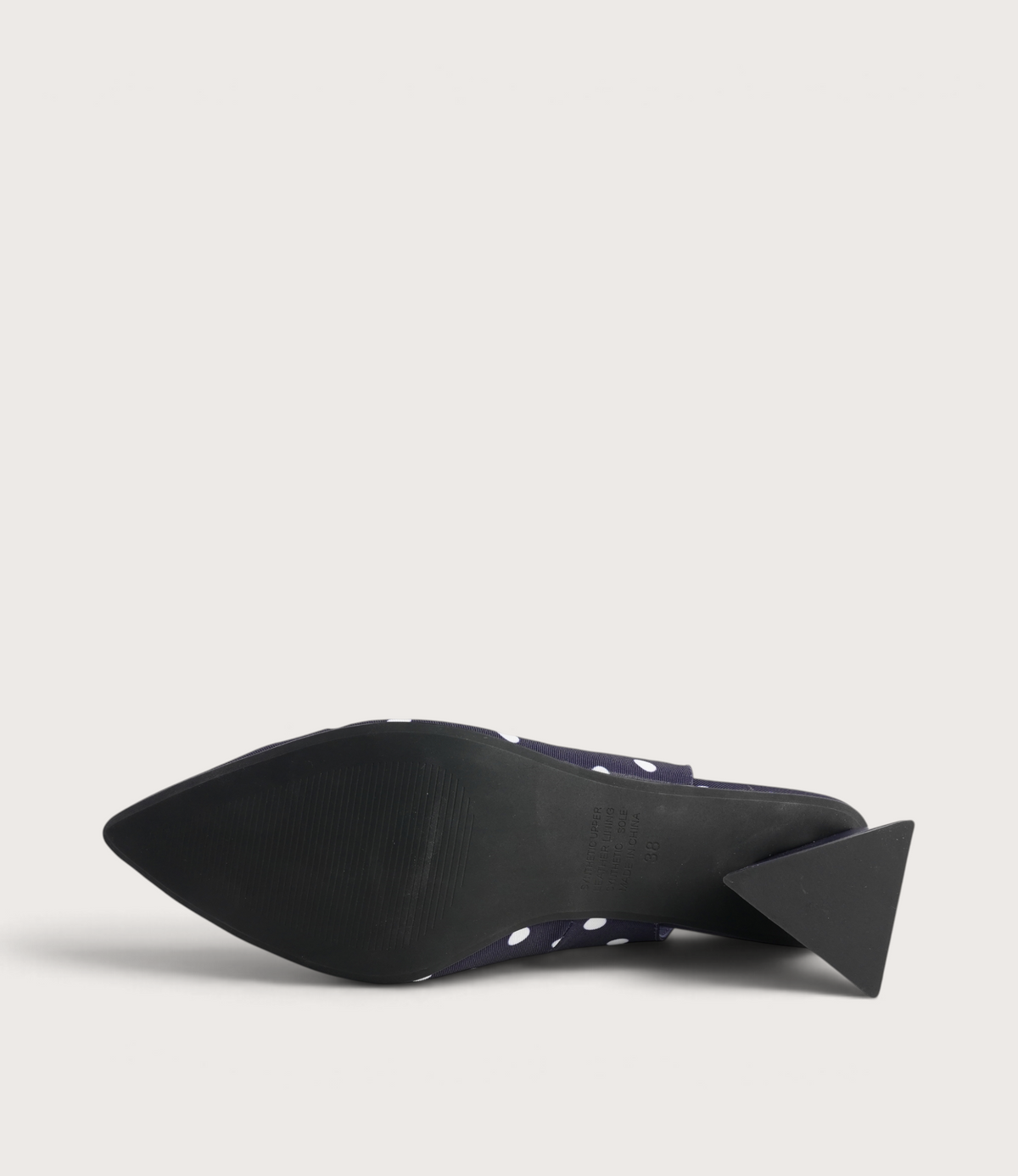 Ihops Navy White Spots Leather Heels - DJANGO AND JULIETTE | Shouz