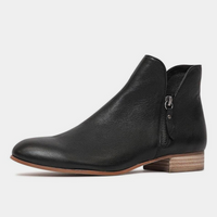 Faye Black/ Natural Heel Leather Ankle Boots
