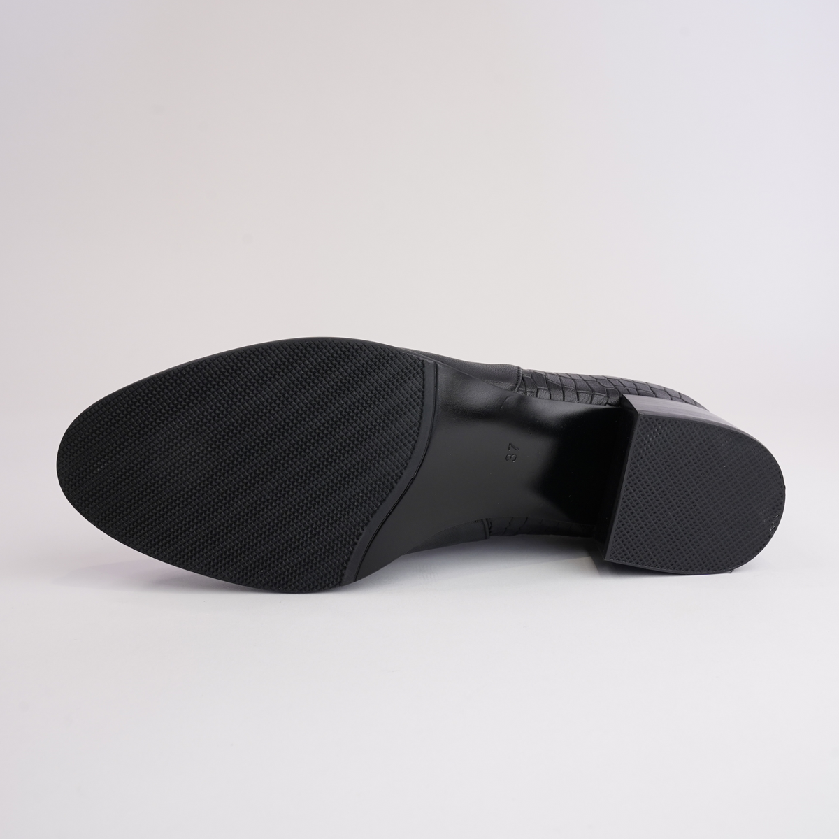 Anexia Black Croc Leather Ankle Boots - Shouz