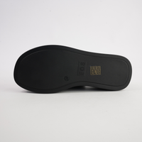 Ariani Black Leather Wedges