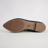 Celeste Black Leather Ballet Flats