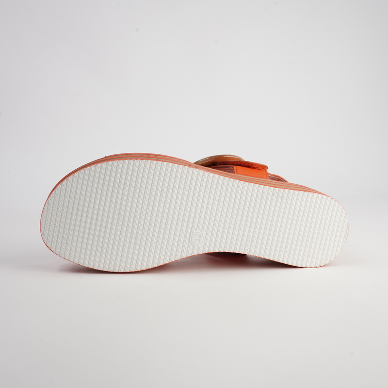 Cubbie New Orange Leather Sandals