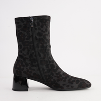 June Black Leopard Stretch Ankle Boots - MILA RAINE | Shouz