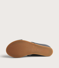 Harli Navy Leather Slides