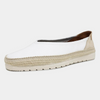 Noelia White Leather Espadrilles