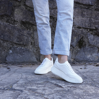 Cobus White Leather Sneakers