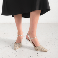Kyler Gold Multi Leather Heels