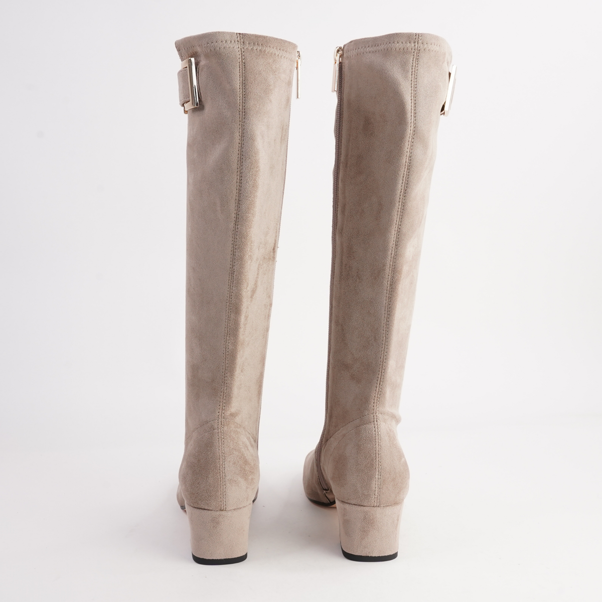 Handan Taupe Stretch Microsuede Boots - DJANGO AND JULIETTE | Shouz