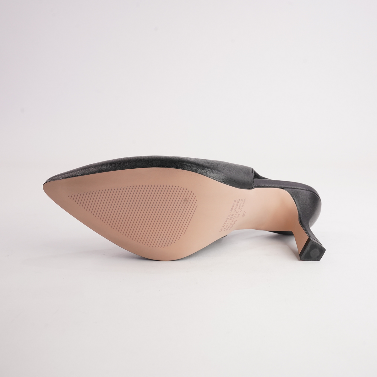 Linky Black Leather Heels - TOP END | Shouz