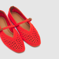 Clove Red Crochet Flats