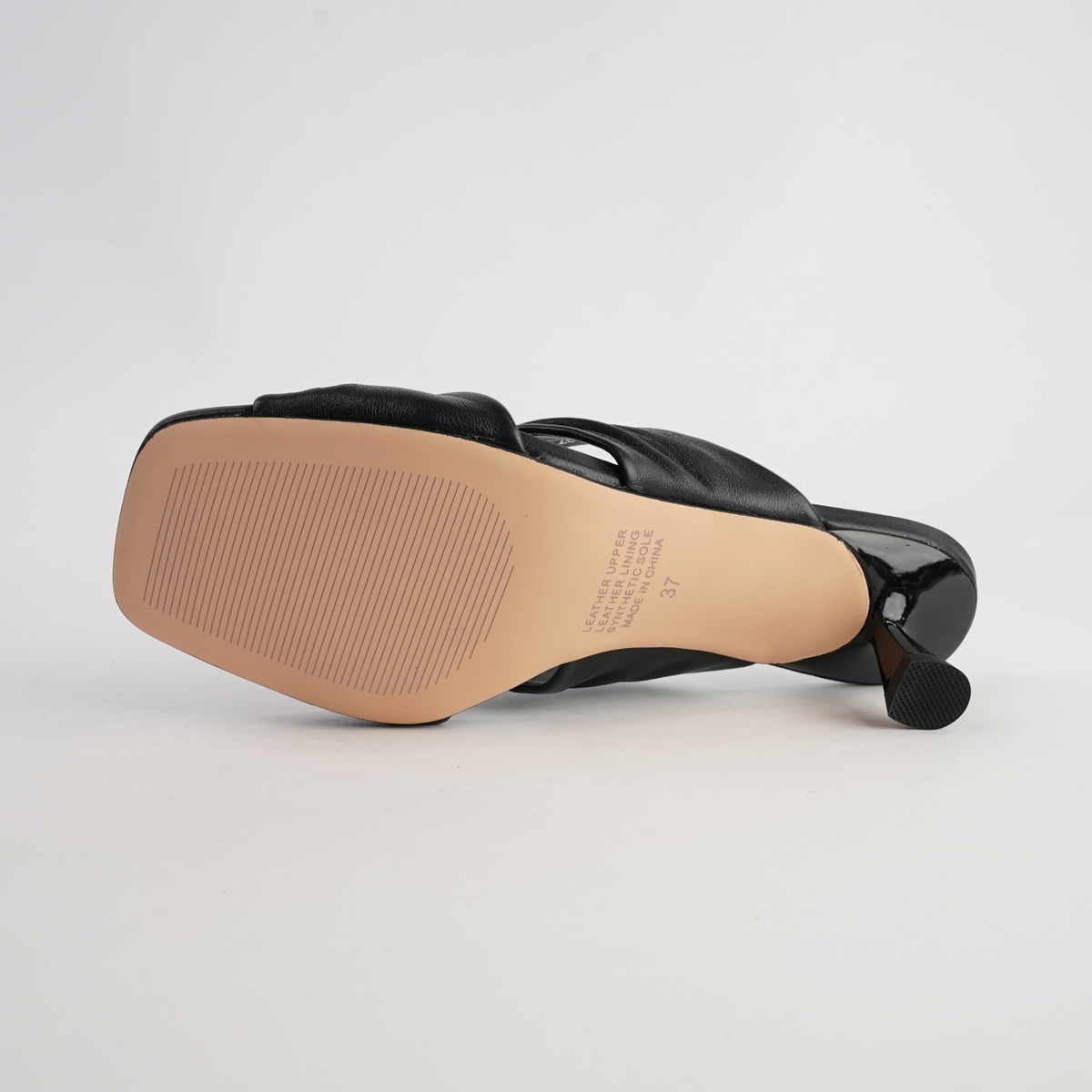 Kineta Black Leather Heels - TOP END | Shouz