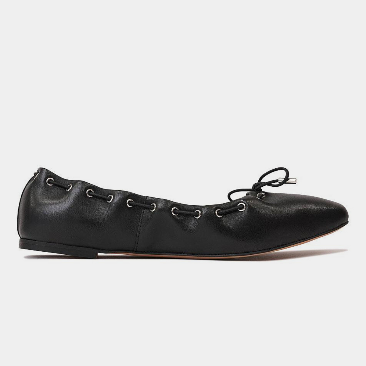 Niseya Black Leather Ballet Flats - MOLLINI | Shouz