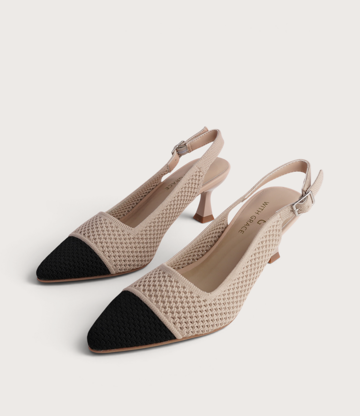Audrey Black/ Nude Heels