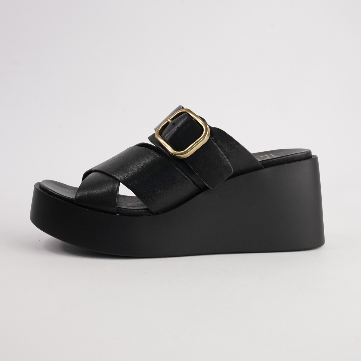 Aris Black Leather Wedges - EOS FOOTWEAR | Shouz