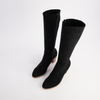 Tirry Black Stretch Microsuede Knee High Boots