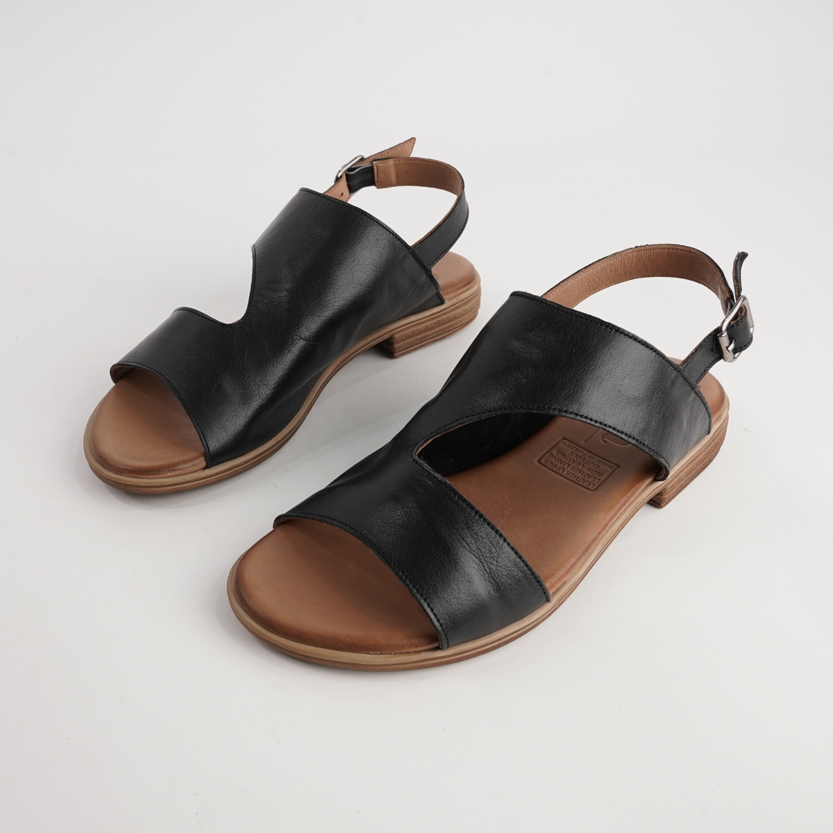 Mikey Black Leather Sandals