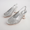 Kruby Silver Shimmer Leather Heels