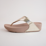 Lulu Leather Platino Gold Sandals - FITFLOP | Shouz