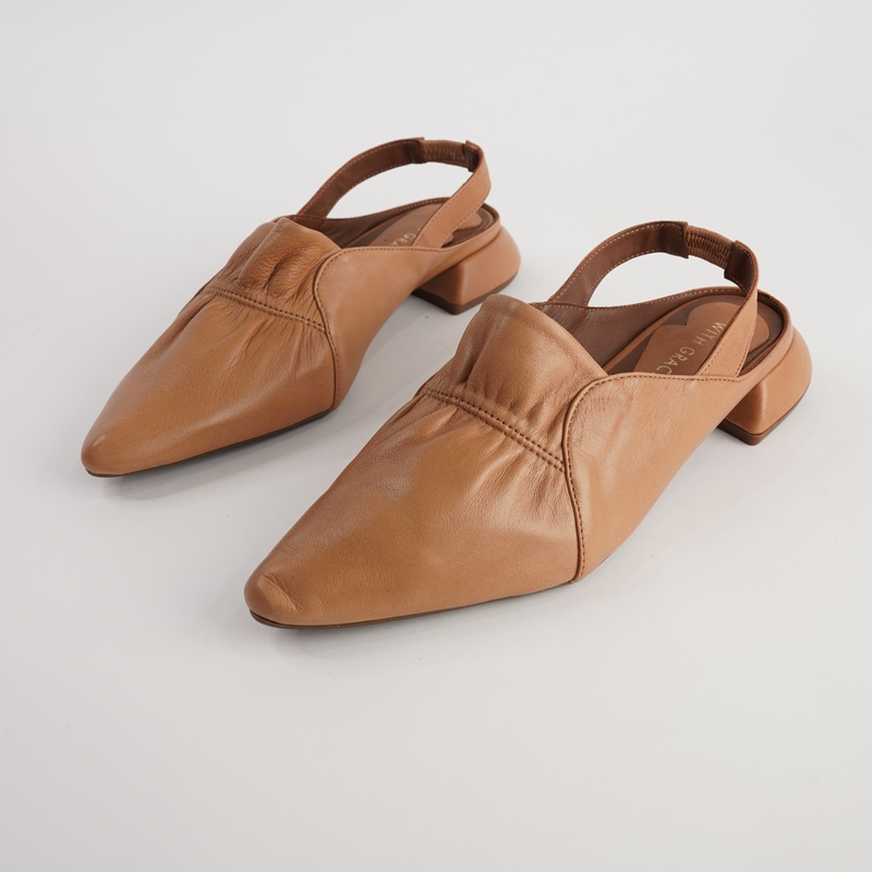 Valora Tan Leather Flats