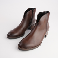 Jacky Chestnut Leather Ankle Boots